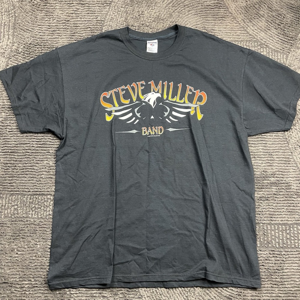 Jerzees Steve Miller Band Tour Mens 2X Shirt Fly Like An Eagle Graphic Black 05'
